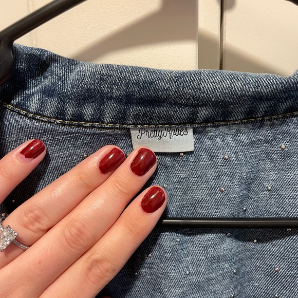 Pretty Robes Wifey Pearl Denim Jacket - Picture 2 of 3